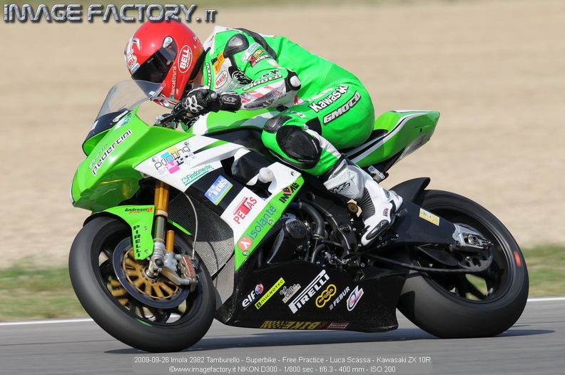 2009-09-26 Imola 2982 Tamburello - Superbike - Free Practice - Luca Scassa - Kawasaki ZX 10R.jpg